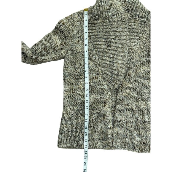 Talbots Open Front Knit Cardigan Sweater Chunky Shawl Collar Wool Alpaca Size S - Picture 6 of 7